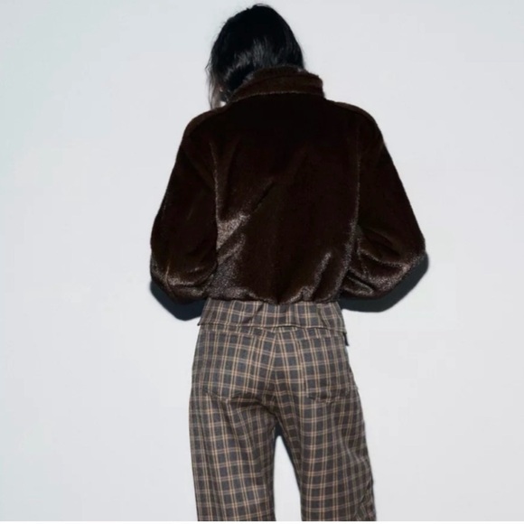 NWT Zara Faux Fur bomber jacket - size medium - Picture 5 of 11